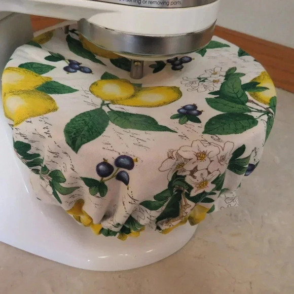 Kitchenaid Bowl Cover, Lemon and Floral Reversible Mixer Cover - Picture 1 of 6
